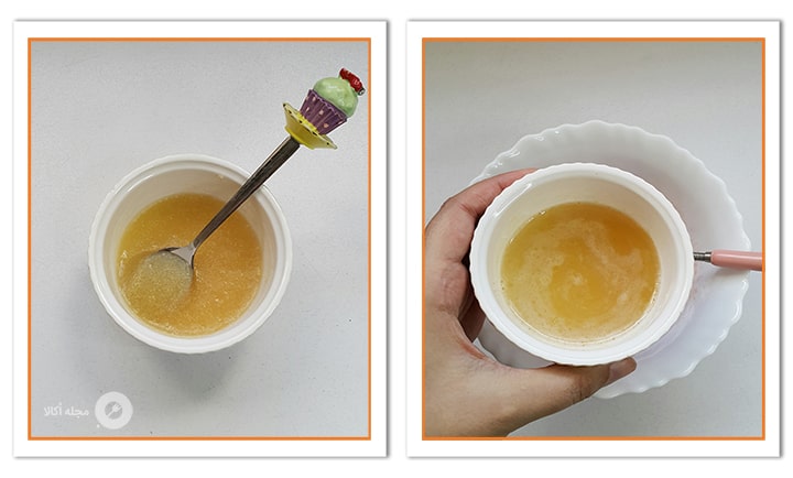 ژلاتین را بن ماری کنید