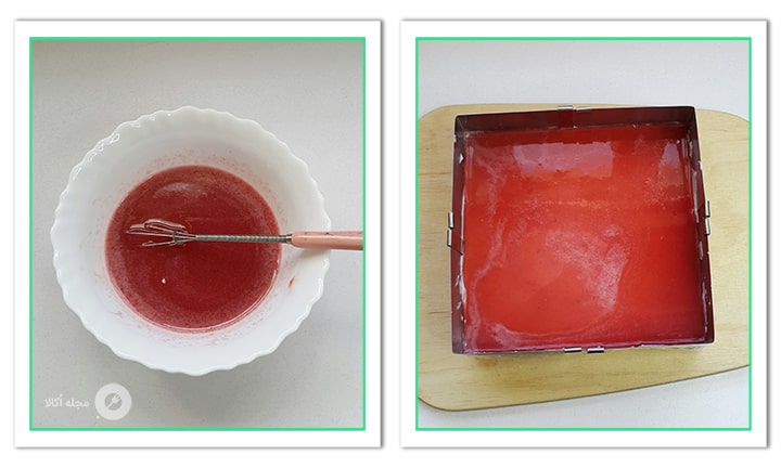 سس توت فرنگی را روی شیرینی تر بریزید