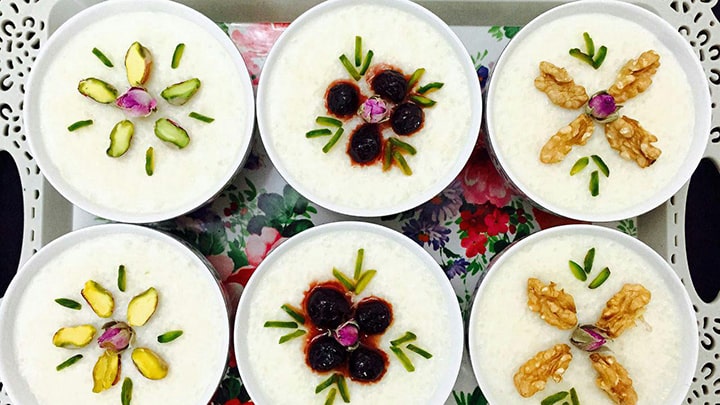 تزیین فرنی نذری تزیین فرنی