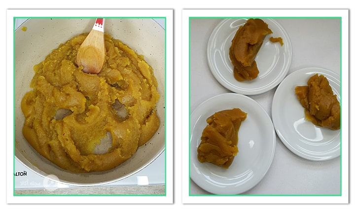 حلوا را به سه قسمت تقسیم کنید برای تزیین حلوا نخودچی 