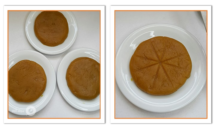 روش تزیین حلوا نخودچی با سیخ کباب