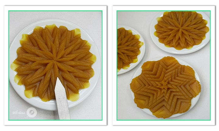 تزیین حلوا با سیخ کبابی برای حلوای آرد نخودچی