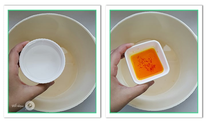 گلاب و زعفران را برای شربت حلوا اضافه کنید