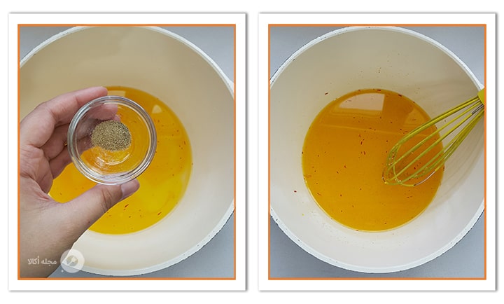 پودر هل را اضافه کنید برای شربت حلوا نخودچی