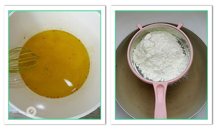 آرد خام را بر روی شعله قرار دهید در ماهی تابه