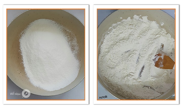 آرد را تفت دهید برای حلوای آرد نخودچی