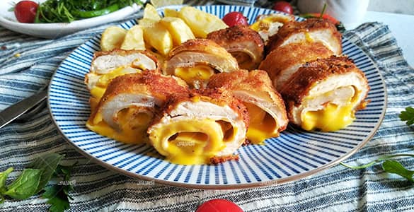 چیکن کوردن بلو یا رولت مرغ سوخاری