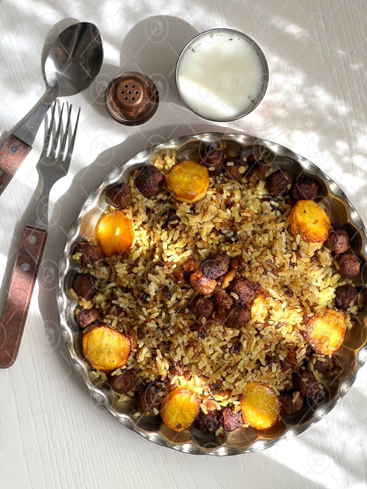 طرز تهیه قنبرپلوی شیرازی خوشمزه با عکس مرحله به مرحله