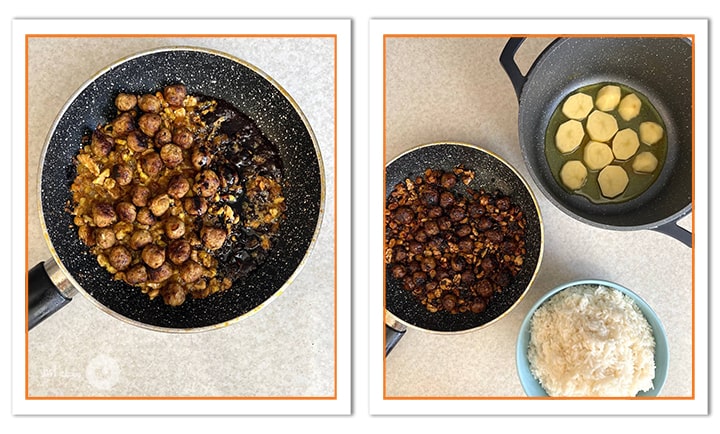 مواد آماده شده برای قنبرپلو شیرازی