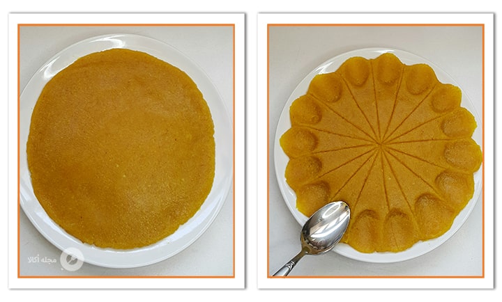 روش تزیین حلوای اوماج با قاشق