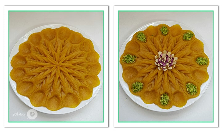 تزیین شیک حلوای اوماج اردبیلی برای پذیرایی از مهمان