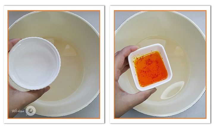 گلاب و زعفران دم کرده را به شربت اوماج اضافه کنید