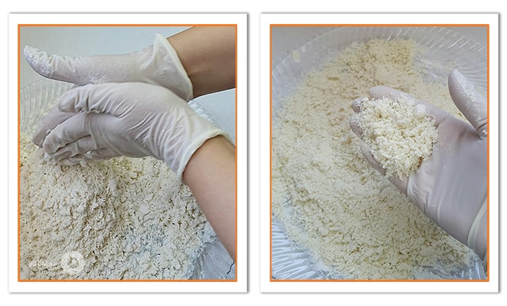 وقتی شیر با آرد جذب شد، دون دونش کنید برای حلوای اوماج