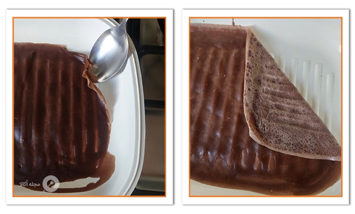 کرپ پخته شده بر روی گاز برای کرپ رول خامه ای