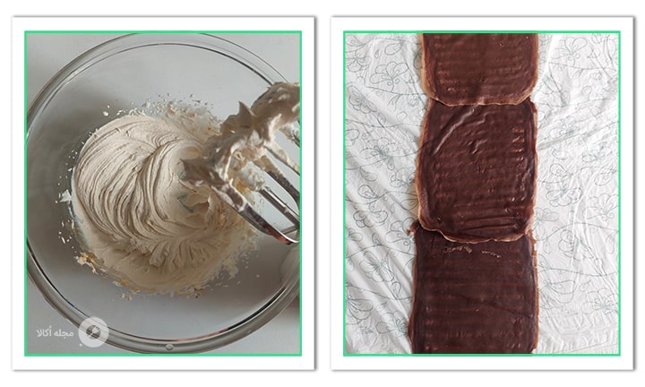 روش خامه ریختن روی کرپ رول خامه ای