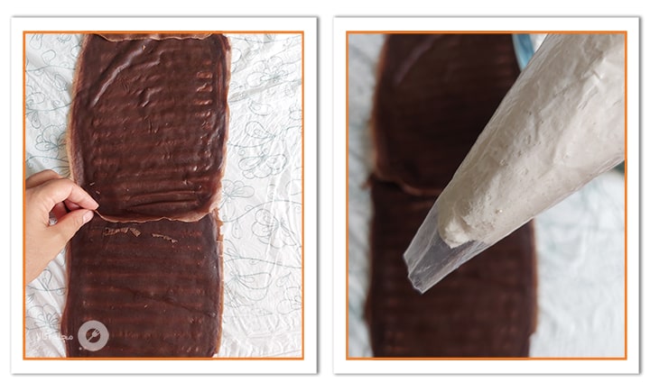 خامه را در قیف بریزید برای خامه ریختن روی کرپ