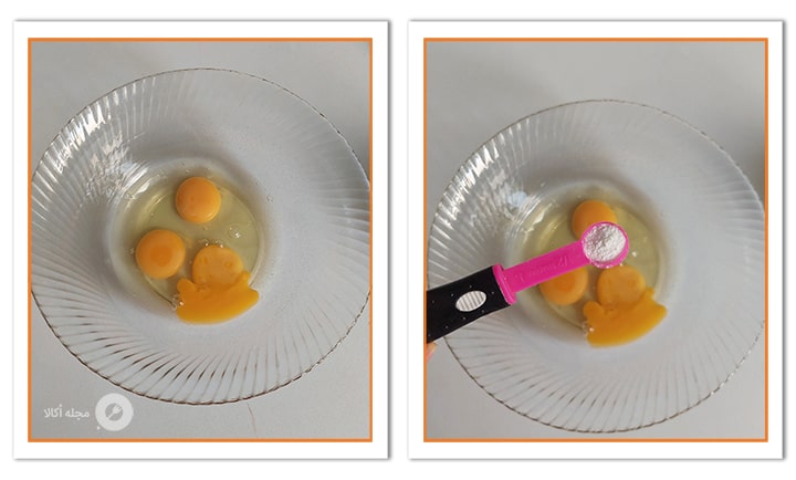 وانیل را به تخم مرغ ها برای کرپ رول خامه ای اضافه کنید