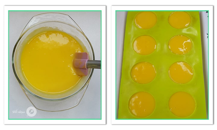 دسر انبه را در قالب بریزید