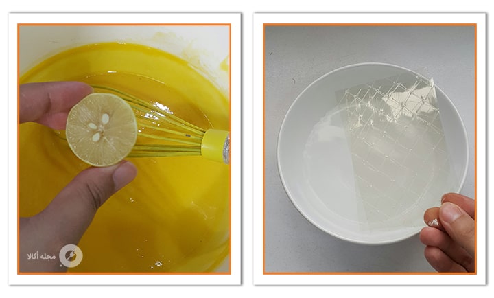 لیمو ترش را به مواد ژلاتینی انبه اضافه کنید