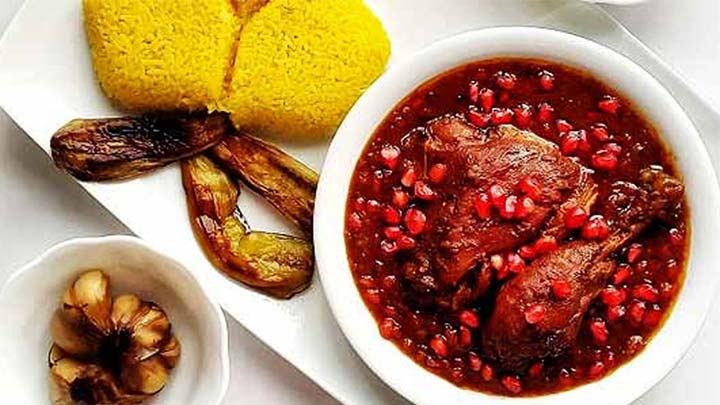 morghe nardooni مرغ ناردونی از غذاهای محلی مازندران