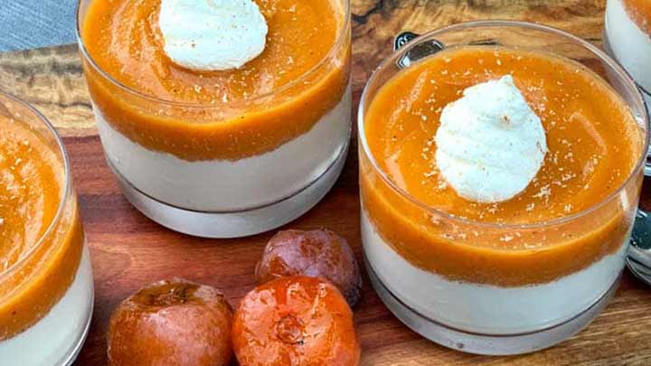 رسپی یک دسر خوشمزه و مجلسی با خرمالو رسپی یک دسر خوشمزه و مجلسی با خرمالو