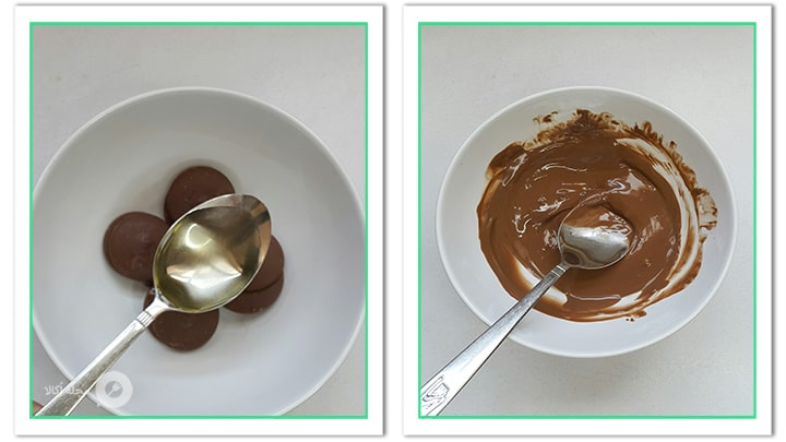 شکلات را بن ماری کنید برای تزیین شیرینی پرسی شکلات را بن ماری کنید برای تزیین شیرینی پرسی