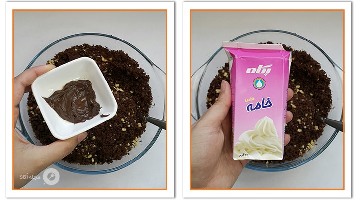 خامه صبحانه را به کیک اضافه کنید خامه صبحانه را به کیک اضافه کنید