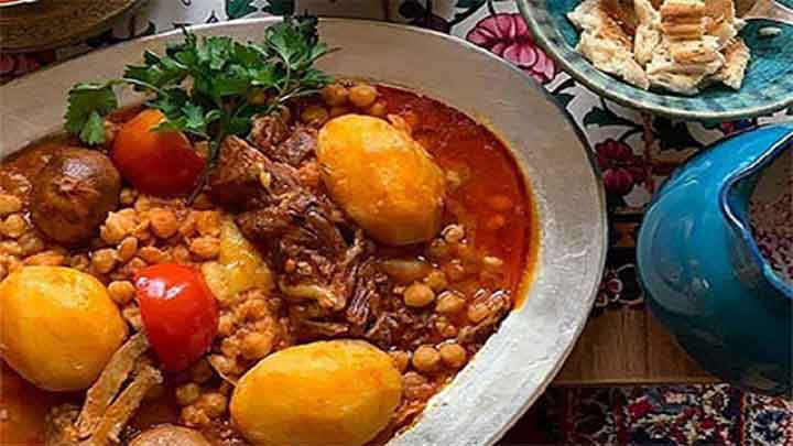 طرز تهیه یخنی نخود شیرازی