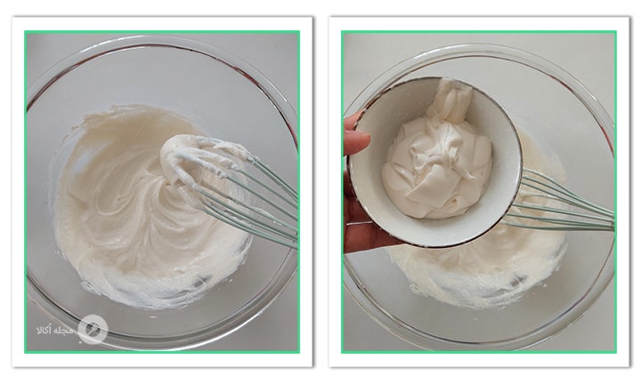 خامه صبحانه را به پنیر ماسکارپونه اضافه کنید برای چیزکیک لوتوس