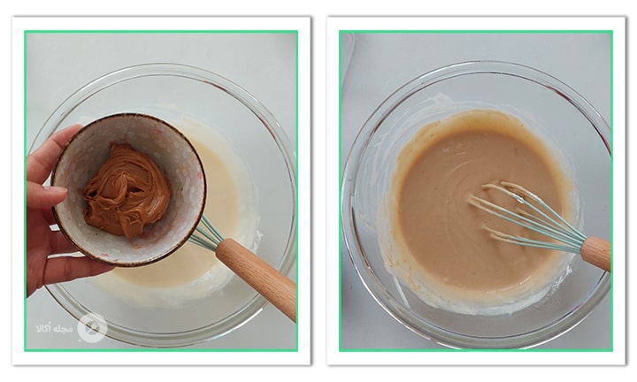 کرم لوتوس را اضافه کنید برای چیزکیک لوتوس و هم بزنید 