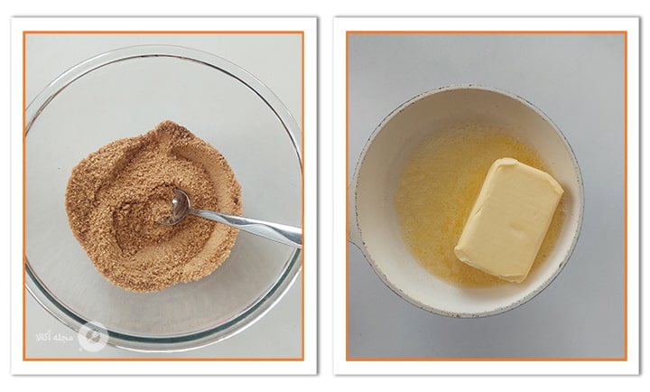 کره را برای چیزکیک لوتوس آب کنید