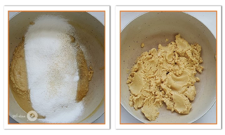 مواد را به هم بزنید تا یکدست شود. مواد را به هم بزنید تا یکدست شود.