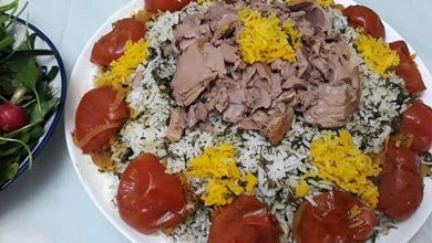 طرز تهیه امگشت (مگشت‌) پلو خوشمزه جنوبی؛ با تن ماهی