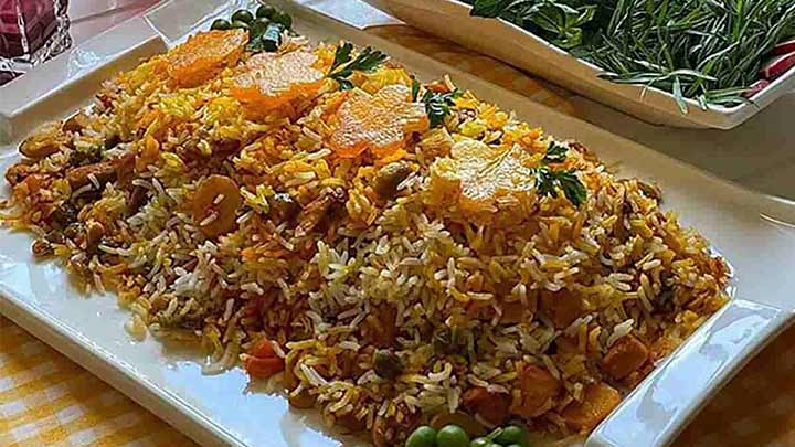 پلو مخلوط خوشمزه و اصیل مشهدی