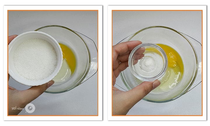 شکر و وانیل را اضافه کنید برای کوکی براونی ترک دار شکلاتی