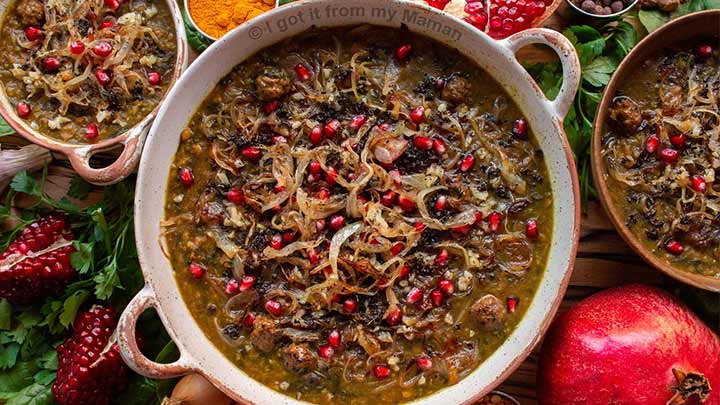 مراحل تهیه سوپ انار