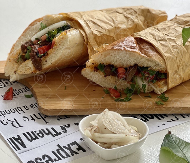 پیچیدن ساندويچ تانتوني گوشت پیچیدن ساندويچ تانتوني گوشت