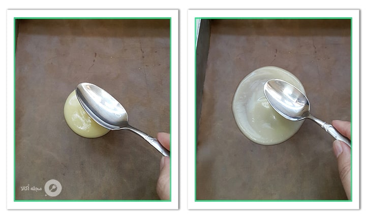 با قاشق مواد شیرینی فورچون را پخش کنید 