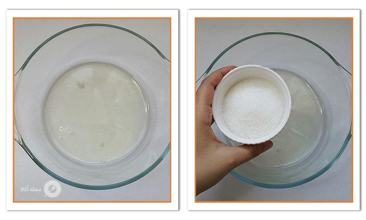 در فورچون کوکی شکر را به سفیده تخم مرغ اضافه کنید