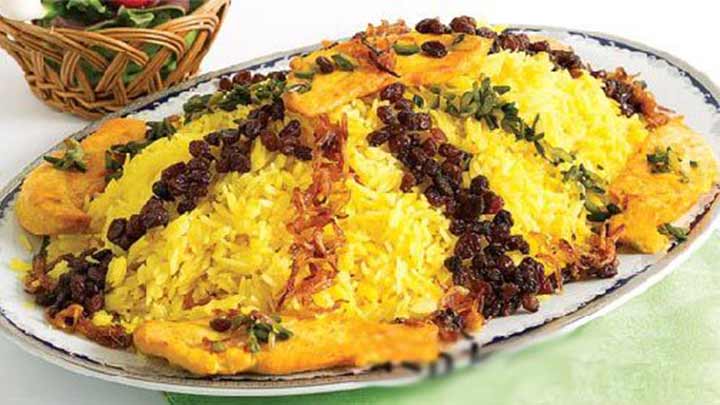 مراحل تهیه کشمش پلو اردبیلی