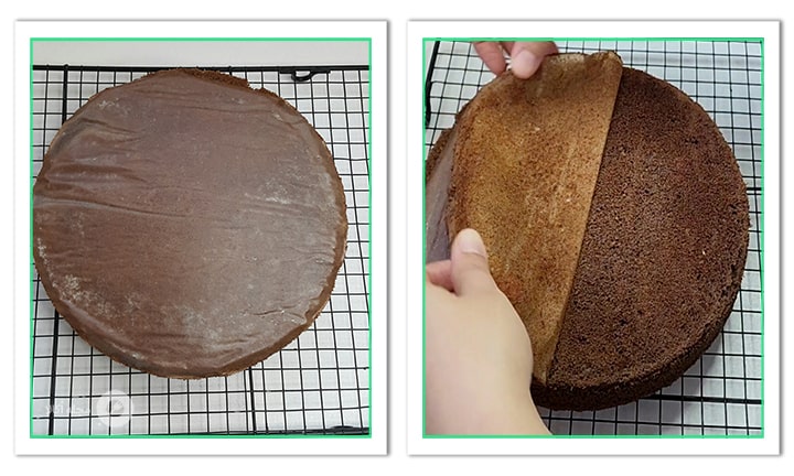 کاغذ روغنی را از روی کیک بردارید