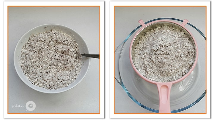 آرد کوستبک را سه بار الک کنید آرد کوستبک را سه بار الک کنید