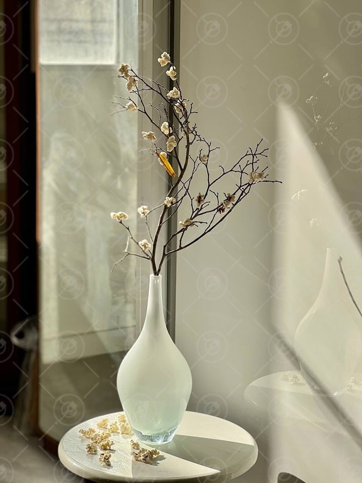 تزیین پفیلا به شکل درخت برفی