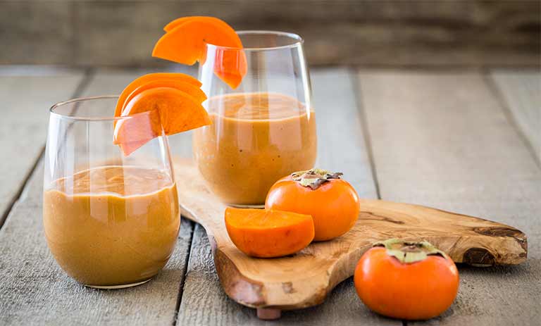 6 طرز تهیه اسموتی خرمالو + نکات و فوتوفن ها