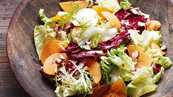 سالاد خرمالو با کلم چینی سالاد خرمالو با کلم چینی