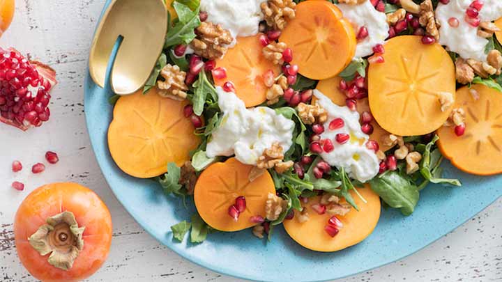 سالاد خرمالو و انار سالاد خرمالو و انار