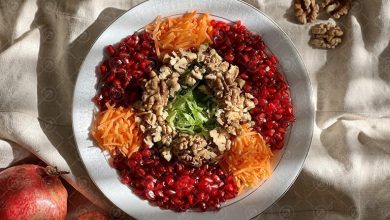 طرز تهیه سالاد انار و کاهو به همراه ویدئو آموزشی