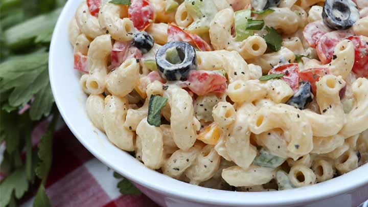 سالاد ماکارونی وگان مخصوص گیاهخواران سالاد ماکارونی وگان مخصوص گیاهخواران