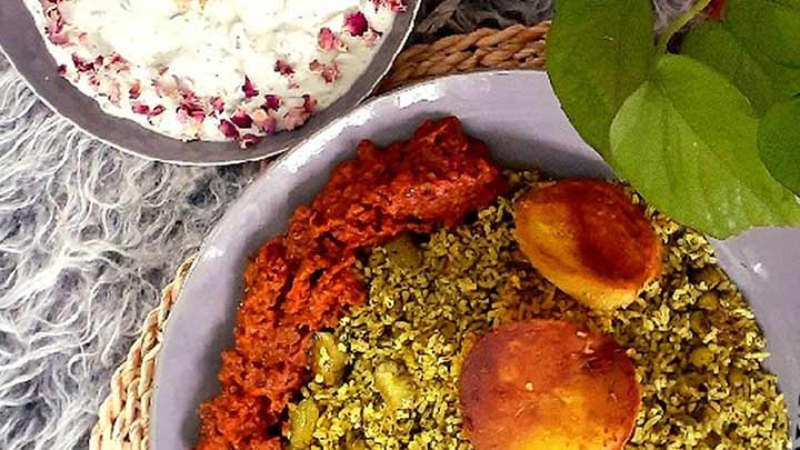 مراحل تهیه باقالی پلو با قیمه نخود