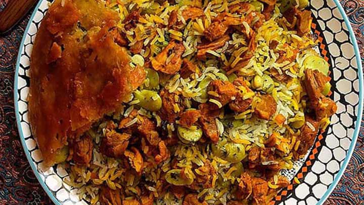 دستور پخت باقالی پلو با قیمه نخود